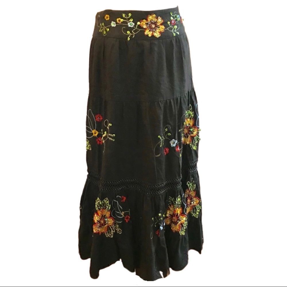 New! WD.NY Prairie Style Maxi Skirt Sz 14